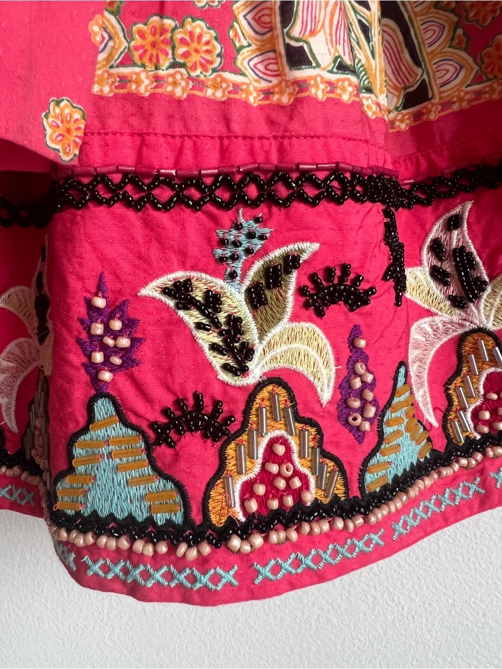 Anthropologie Raquel Embroidered Mini Dress in Pink Combo - Picture 9 of 16